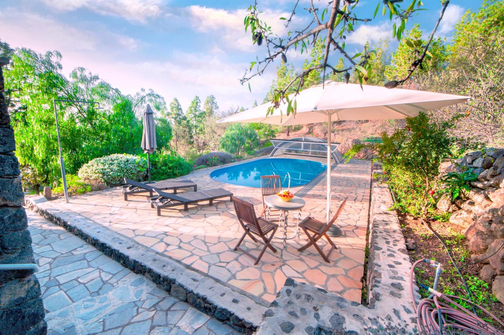 Feriendomizil Finca Tijarafe Mit Beheiztem, Abdeckbarem Pool Kültér fotó